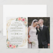 Waterverf Floral Wedding Summer Garden Kaart (Voorkant / Achterkant)