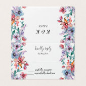 Waterverf Floral Wedding Summer Garden Kaart (Buitenkant ongevouwen)