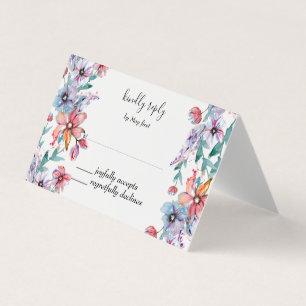 Waterverf Floral Wedding Summer Garden Kaart