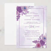 Waterverf Floral Wedding Summer Garden Kaart (Voorkant / Achterkant)