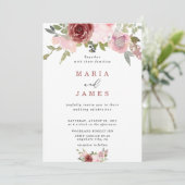 Waterverf Floral Wedding Summer Garden Kaart (Staand voorkant)