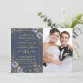 Waterverf Floral Wedding Summer Garden Kaart (Staand voorkant)