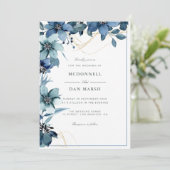 Waterverf Floral Wedding Summer Garden Kaart (Staand voorkant)