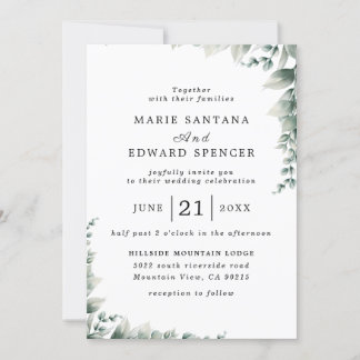 Waterverf Floral Wedding Summer Garden Kaart