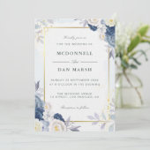 Waterverf Floral Wedding Summer Garden Kaart (Staand voorkant)