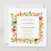 Waterverf Floral Wedding Summer Garden Kaart (Voorkant)