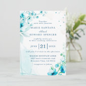 Waterverf Floral Wedding Summer Garden Kaart (Staand voorkant)