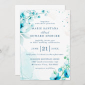 Waterverf Floral Wedding Summer Garden Kaart (Voorkant / Achterkant)