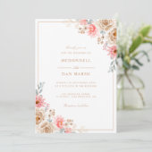 Waterverf Floral Wedding Summer Garden Kaart (Staand voorkant)