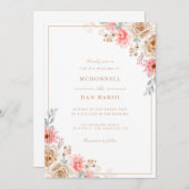 Waterverf Floral Wedding Summer Garden Kaart (Voorkant / Achterkant)