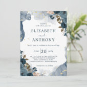 Waterverf Floral Wedding Summer Garden Kaart (Staand voorkant)