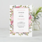 Waterverf Floral Wedding Summer Garden Kaart (Staand voorkant)