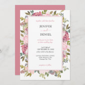 Waterverf Floral Wedding Summer Garden Kaart (Voorkant / Achterkant)