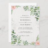 Waterverf Floral Wedding Summer Garden Kaart (Voorkant / Achterkant)