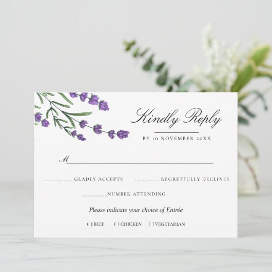 Waterverf Floral Wedding Summer Garden Kaart (Staand voorkant)