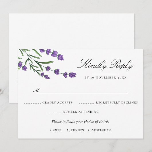 Waterverf Floral Wedding Summer Garden Kaart (Voorkant / Achterkant)