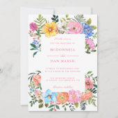 Waterverf Floral Wedding Summer Garden Kaart (Voorkant)