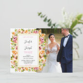 Waterverf Floral Wedding Summer Garden Kaart (Staand voorkant)