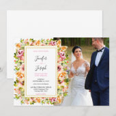 Waterverf Floral Wedding Summer Garden Kaart (Voorkant / Achterkant)