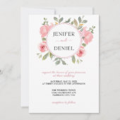 Waterverf Floral Wedding Summer Garden Kaart (Voorkant)