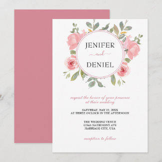 Waterverf Floral Wedding Summer Garden Kaart