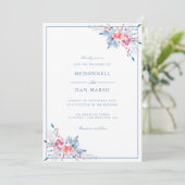 Waterverf Floral Wedding Summer Garden Kaart (Staand voorkant)