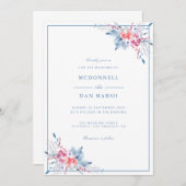 Waterverf Floral Wedding Summer Garden Kaart (Voorkant / Achterkant)