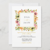 Waterverf Floral Wedding Summer Garden Kaart (Voorkant)