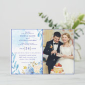 Waterverf Floral Wedding Summer Garden Kaart (Staand voorkant)