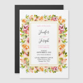 Waterverf Floral Wedding Summer Garden Magnetische Uitnodiging (Voorkant / Achterkant)