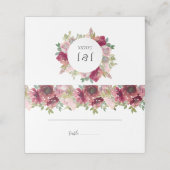 Waterverf Floral Wedding Summer Garden Plaatskaartje (Buitenkant ongevouwen)