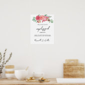 Waterverf Floral Wedding Summer Garden Poster (Keuken)