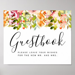 Waterverf Floral Wedding Summer Garden Poster