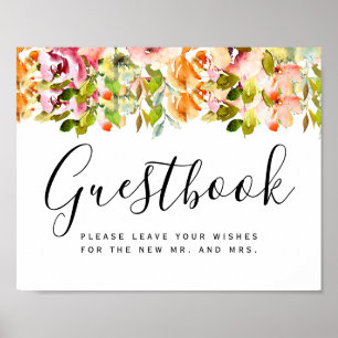 Waterverf Floral Wedding Summer Garden Poster