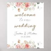 Waterverf Floral Wedding Summer Garden Poster (Voorkant)
