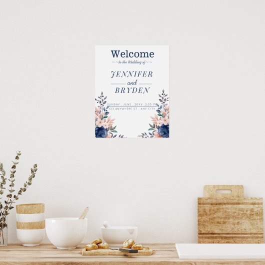 Waterverf Floral Wedding Summer Garden Poster (Keuken)