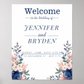 Waterverf Floral Wedding Summer Garden Poster (Voorkant)