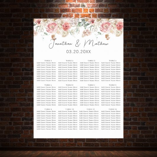 Waterverf Floral Wedding Summer Garden Poster