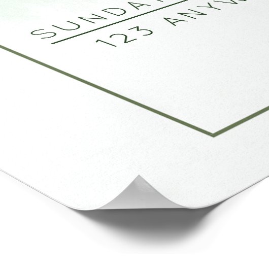 Waterverf Floral Wedding Summer Garden Poster (Hoek)