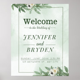 Waterverf Floral Wedding Summer Garden Poster