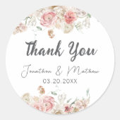 Waterverf Floral Wedding Summer Garden Ronde Sticker (Voorkant)