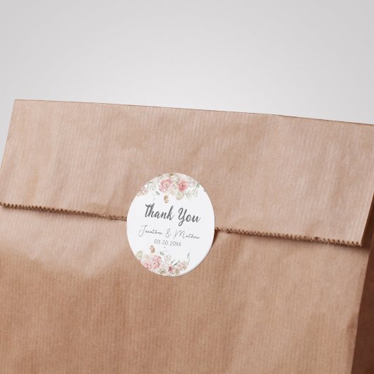 Waterverf Floral Wedding Summer Garden Ronde Sticker