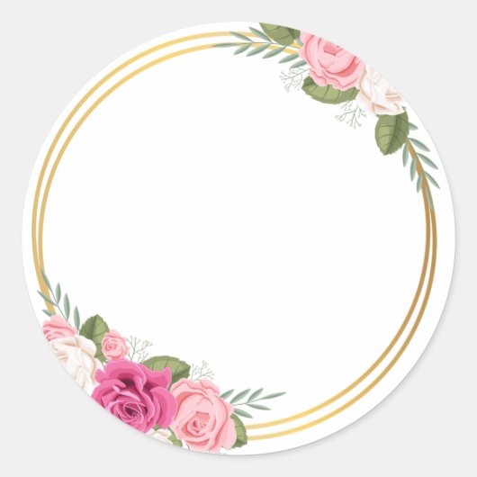 Waterverf Floral Wedding Summer Garden Ronde Sticker (Voorkant)