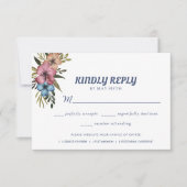 Waterverf Floral Wedding Summer Garden RSVP Kaartje (Voorkant)
