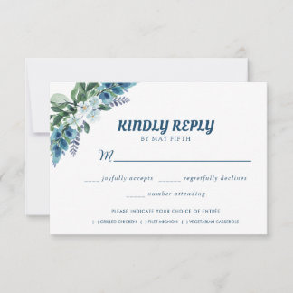 Waterverf Floral Wedding Summer Garden RSVP Kaartje