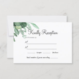 Waterverf Floral Wedding Summer Garden RSVP Kaartje