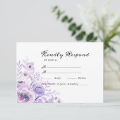 Waterverf Floral Wedding Summer Garden RSVP Kaartje (Staand voorkant)
