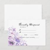 Waterverf Floral Wedding Summer Garden RSVP Kaartje (Voorkant / Achterkant)