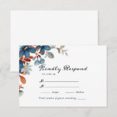Waterverf Floral Wedding Summer Garden RSVP Kaartje (Voorkant / Achterkant)