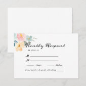 Waterverf Floral Wedding Summer Garden RSVP Kaartje (Voorkant / Achterkant)